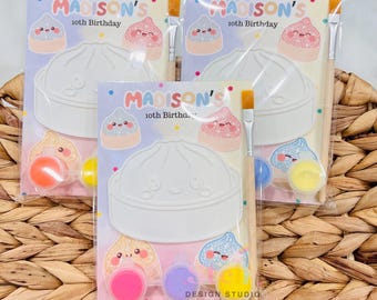 Dumpling Paint Kit Party Favors: Personalized dumpling Theme,DIY, gift bags.
