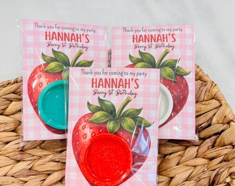 Strawberry Play-Doh Party Favor Card (Play-Doh Not Included)