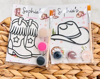 Cowgirl Paint Kit Party Favors: Personalized Western Theme,DIY,kids activities