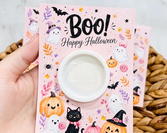 Play-dough card, happy Halloween, school party favor, gift for class