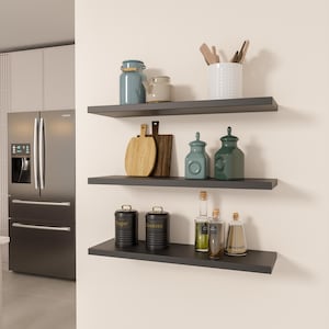 Black Floating Shelves, Book Shelves, Floating Wood Shelves, Custom Floating Shelves, Farmhouse Shelves, Laundry Room Shelves Bedroom Shelf