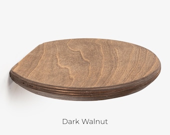 Rundes Wandregal – Kleines Wandregal aus Holz – Dunkle Walnuss Eiche Mango Jade – Rustikales minimalistisches Wanddekor