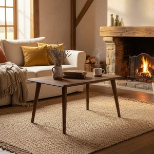 Table basse en bois faite main - Meubles minimalistes modernes en contreplaqué du milieu du siècle