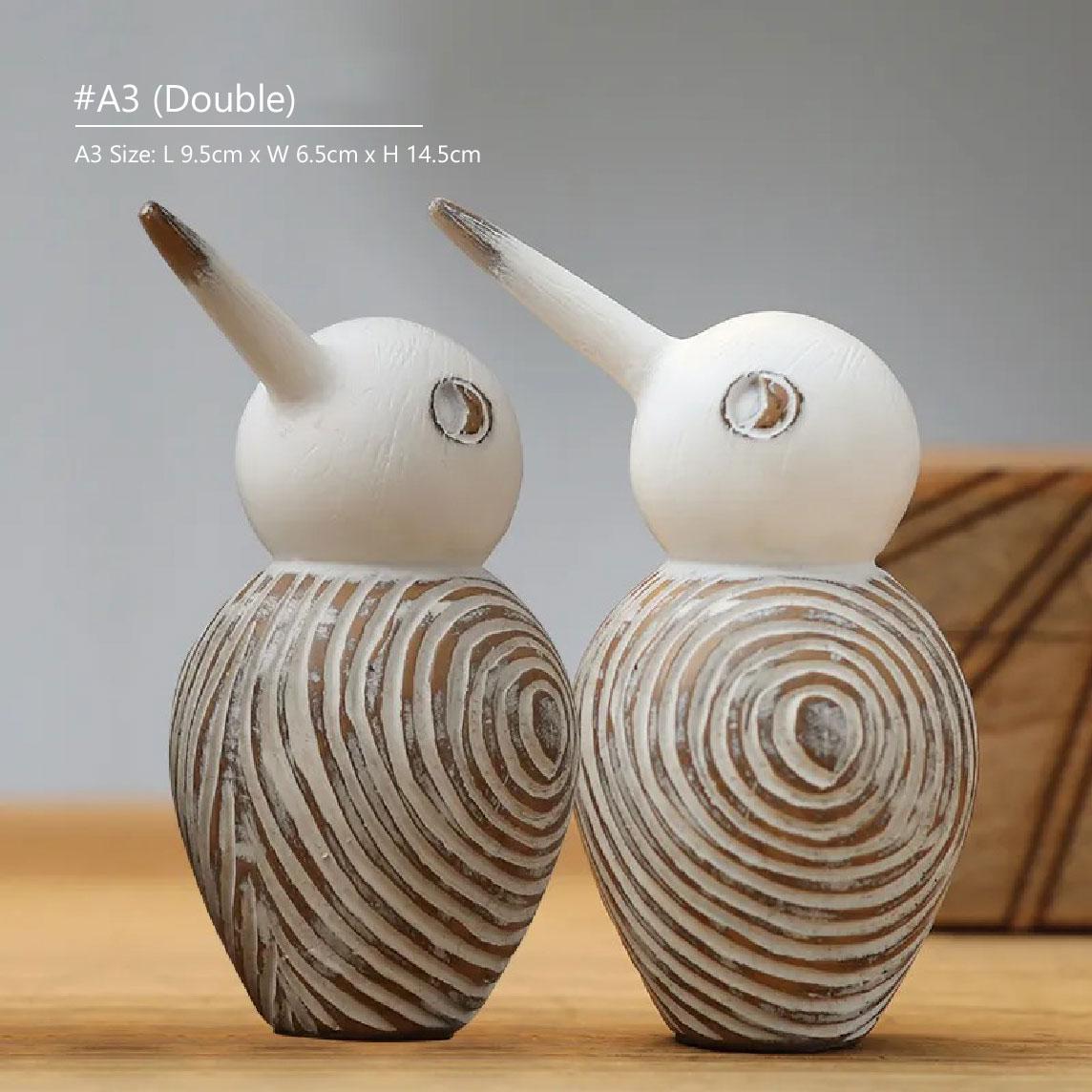 ホワイト樹脂製キツツキ装飾セット 素朴な農家の鳥の置物 棚や机用