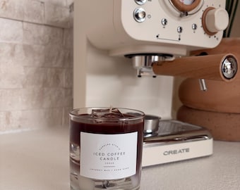 Iced Coffee Candle - Handmade from coconut wax - Coffee candle - Gift for coffee lovers - Decor for kitchen & living room - Coffee candle