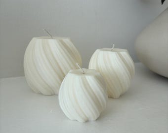 Bougie tourbillon - bougie décorative vegan - minimaliste - bougie tendance - cire de soja - fait main - idée cadeau