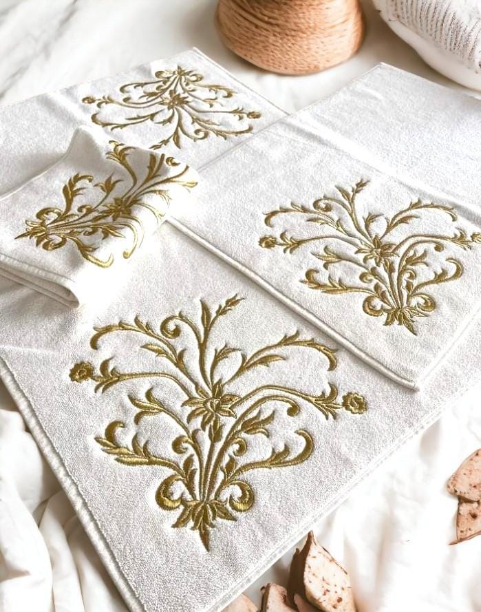 Bathroom Towel and Rug Set Etsy