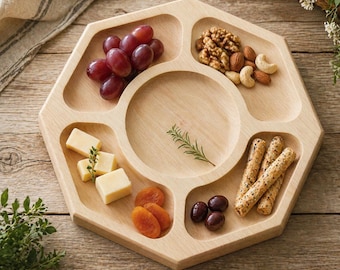 Personalized Rustic Serving Plate, Wooden Engraved Food Plate, Home Kitchen Decor, Countertop Cheese & Snack Board, Housewarming Gift Idea