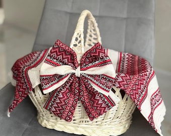 Embroidered Easter Basket Cover, Ukrainian Style Basket Cloth, Gift for Mom, Traditional Easter Cloth, Holiday Basket Decor, Easter Gift