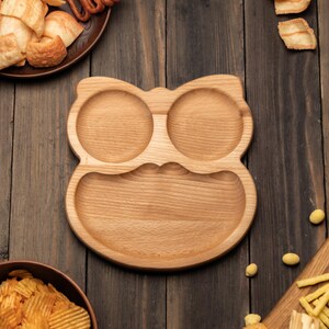 Kids Eco-Friendly Serving Plate, Owl Lovers Gift, Serving Platter for Grandma, Unique Charcuterie Board, Cheese Board, Kids Birthday Platter