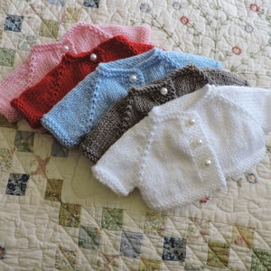 Handmade Knitted  3/4 length sleeves short Sweater fit  18 &quot; Dolls like American Girl Doll