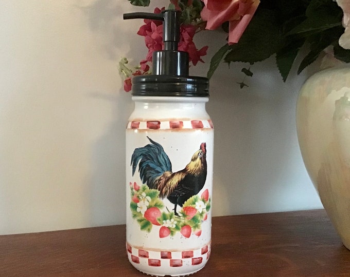 Lotion Bottle Rooster Lotion Dispenser Rooster Soap Etsy