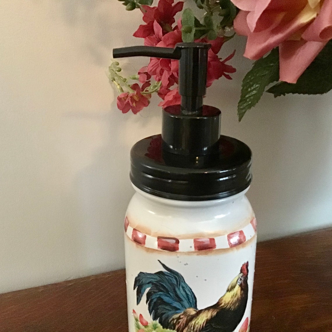 Lotion bottle Rooster Lotion dispenser rooster soap Etsy