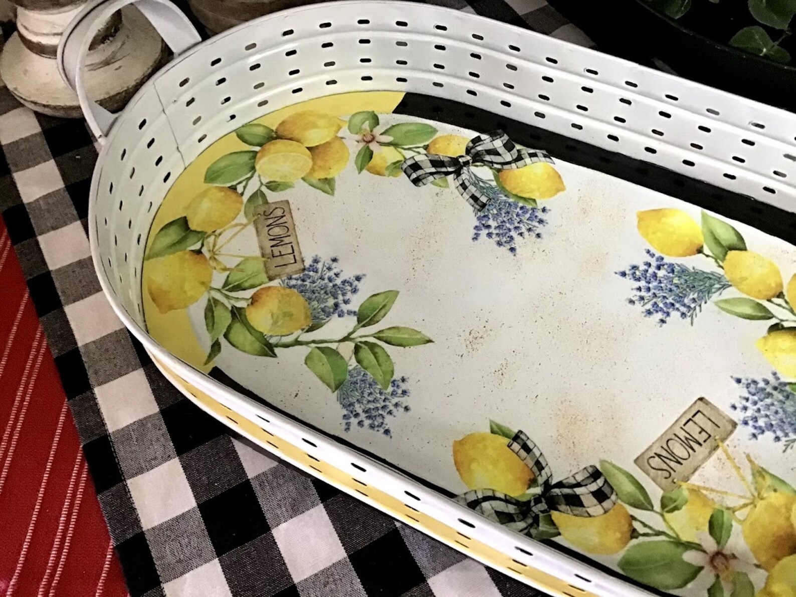 Lemon Kitchen Accessories Lemon Kitchen Decor Lemon Tray Etsy