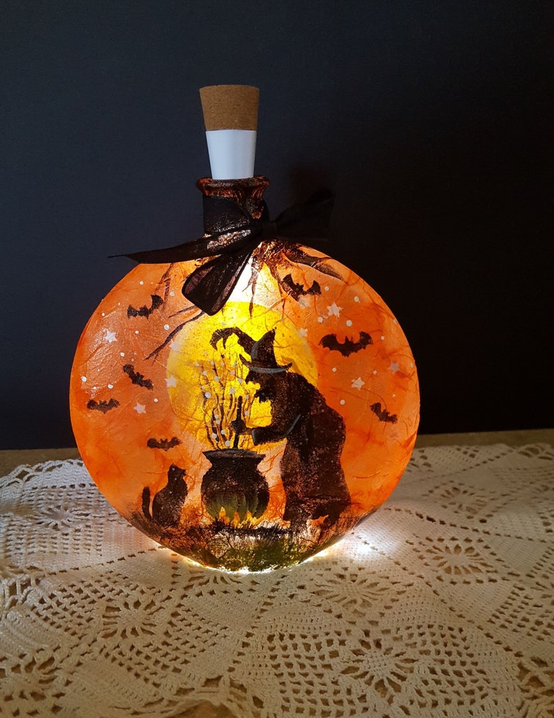 Halloween Lighted Decor Halloween Witch Halloween Lights Etsy