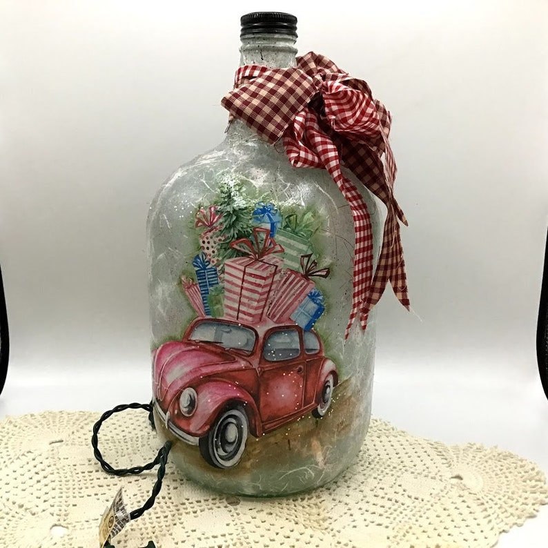 Christmas decor holiday decorations Christmas lights Christmas decorations bottle with lights Christmas lamp farmhouse Christmas