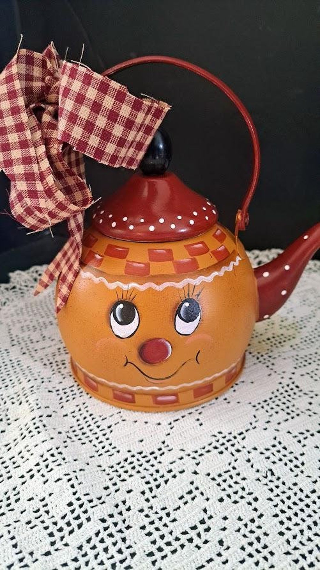 Gingerbread Decor, Gingerbread Kitchen Decor, Gingerbread Teapot, Gift ...