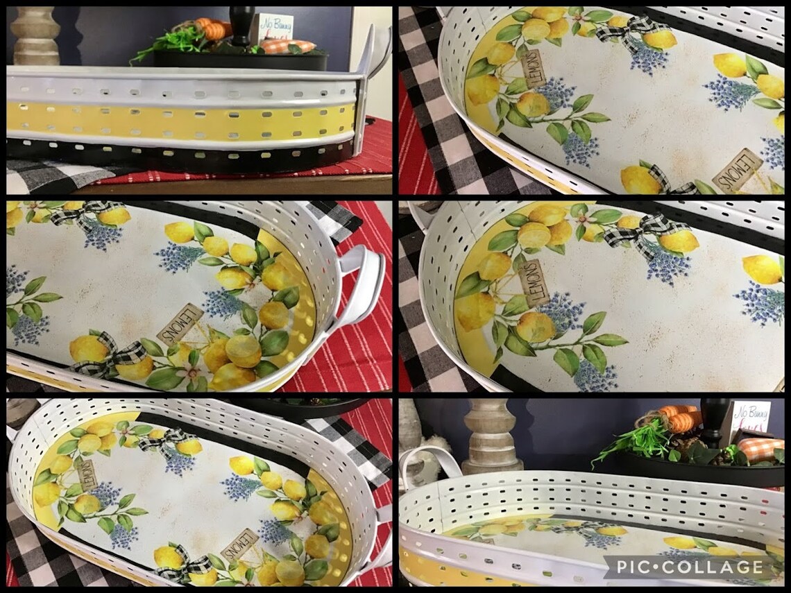 Lemon Kitchen Accessories Lemon Kitchen Decor Lemon Tray Etsy