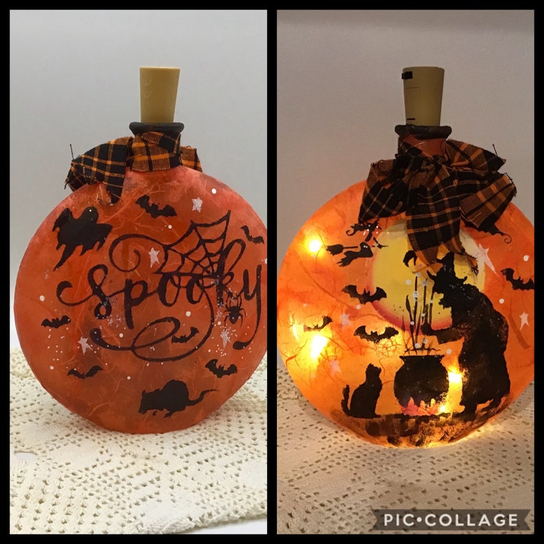 Halloween Lighted Decor Halloween Witch Halloween Lights Etsy