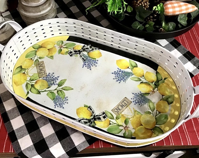 Lemon Kitchen Accessories, Lemon Kitchen Decor, Lemon Tray, Lemon Home