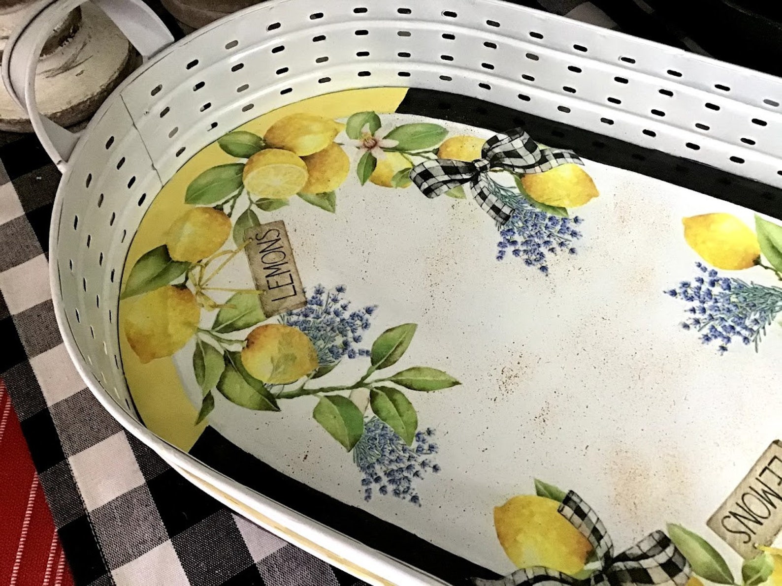 Lemon Kitchen Accessories Lemon Kitchen Decor Lemon Tray Etsy