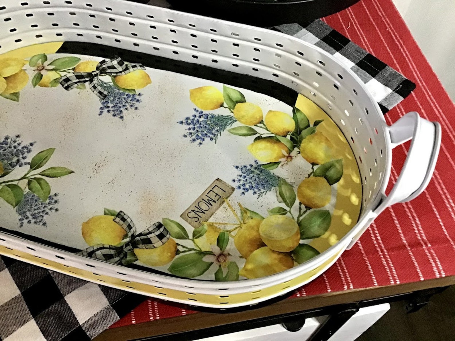 Lemon Kitchen Accessories Lemon Kitchen Decor Lemon Tray Etsy