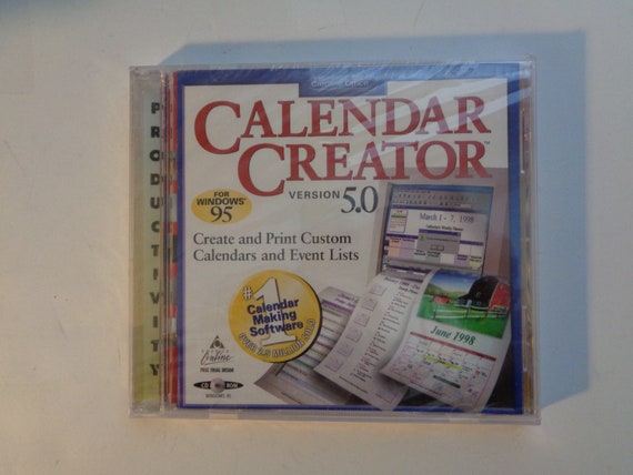calendar creator version 5 0 for windows 95 cd rom make your own calendar graphics cd crafts create and print calendar creator for windows