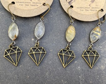 Labradorite Caravan Earrings with Jewel