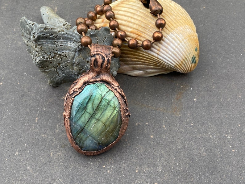 High Tide ~ Labradorite Necklace ~ Statement Necklace ~ Teal Flash