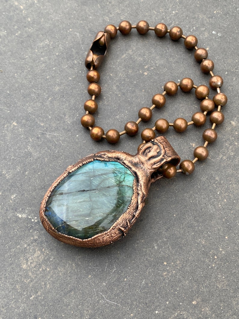 High Tide ~ Labradorite Necklace ~ Statement Necklace ~ Teal Flash