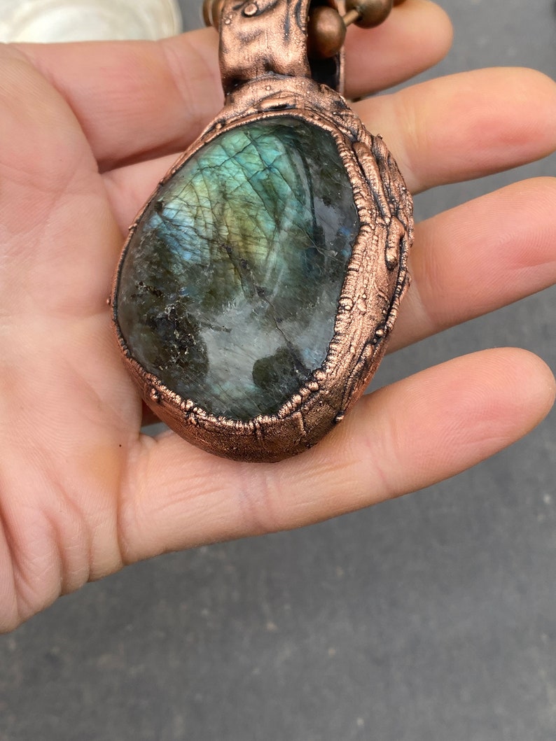 High Tide ~ Labradorite Necklace ~ Statement Necklace ~ Teal Flash