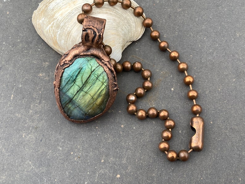 High Tide ~ Labradorite Necklace ~ Statement Necklace ~ Teal Flash