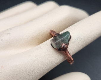 East Coast ~ Watermelon Tourmaline Ring ~ Copper Electroformed ~ Size 13