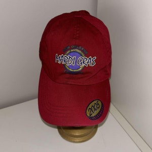 Vintage New Orleans Cap Mardi Gras Hat Red Deadstock Adjustable Cap Fits All Lousiana 2005 Parade  Classic NOLA Celebration Baseball Hat