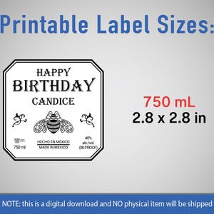 Custom Patron Template, Tequila Label, Printable Personalized Gift For Birthday Wedding Anniversary Graduation Groomsman. Editable in Canva