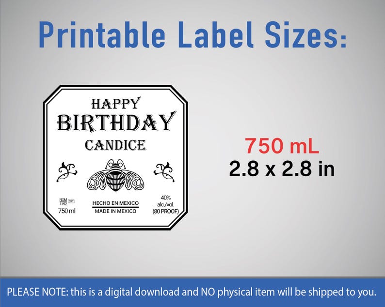 Custom Patron Template, Tequila Label, Printable Personalized Gift For Birthday Wedding Anniversary Graduation Groomsman. Editable in Canva