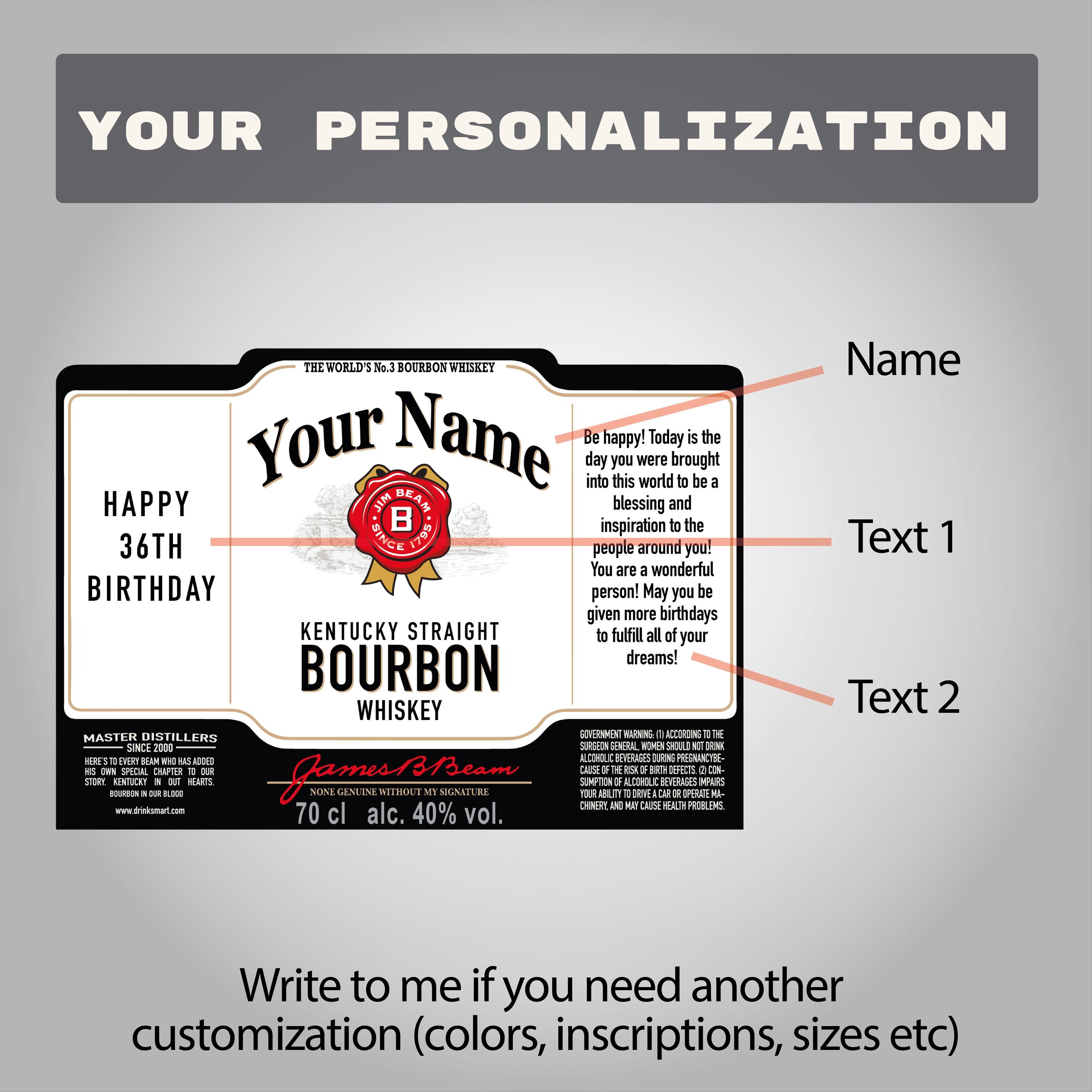 Custom Bourbon Label: Personalized Whiskey Gift (PNG, PDF Digital ...