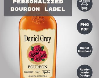 Personalized Four Roses Bourbon Label: Custom Whiskey Gift (Digital Download)