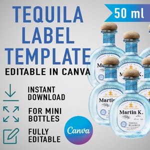 Custom Don Julio Label, Printable Mini Blanco Tequila Label, Birthday, Anniversary, Wedding, Feliz Cumpleaños DIY Gift, 50 ml