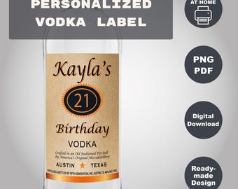 Custom Vodka 750 ml Label, Titos Labels, Printable Personalized Alcohol Label, Birthday Wedding Bachelor Graduation Anniversary Gift