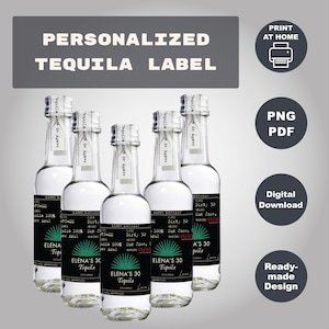 Personalized Tequila Label: Casamigos Mini Bottle, Birthday, Bachelorette (Digital Download)
