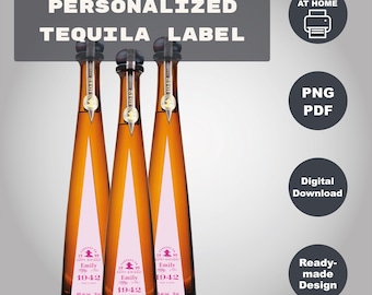 Printable Don Julio 50ml pink Label, Personalized 1942 Mini Label, Birthday Shot Bottle Custom Label, Anniversary Tequila, Wedding, etc.
