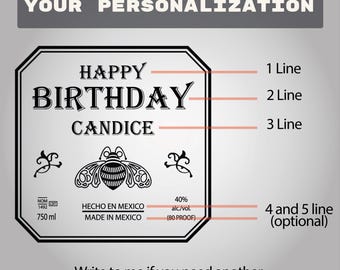 Custom Patron Label, Personalized Tequila Label, DIY Gift For Birthday Wedding Anniversary Graduation Groomsman