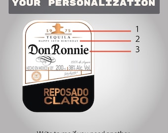 Personalized Don Julio Claro Tequila Label: Custom Birthday Gift (Digital Download, 200ml Size)