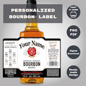 Custom Jim Whiskey Label 750ml, Personalized Bourbon Label, Printable Gift For Birthday Wedding Anniversary Graduation Groomsman