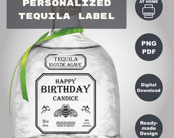 Custom Patron Label 750 ml, Tequila Label, Printable Personalized Gift For Birthday Wedding Anniversary Graduation Groomsman