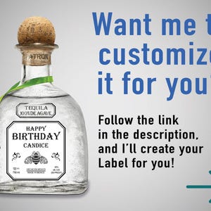 Custom Patron Template, Tequila Label, Printable Personalized Gift For Birthday Wedding Anniversary Graduation Groomsman. Editable in Canva