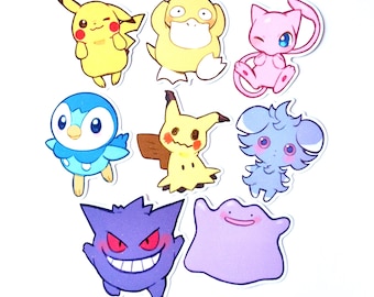 Adesivo fosco com glitter de areia PokeCuties