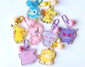 Cutiepals Acrylic Keychains | Heart Candy Glitter Charms