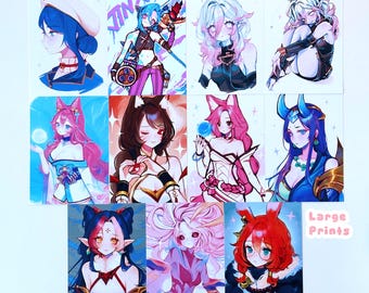 League of Legends Large Print | Ahri, Aurora, Briar, Cait, Irelia, Jinx, Nami